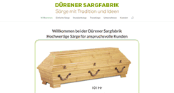 Desktop Screenshot of duerener-sargfabrik.de
