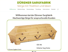 Tablet Screenshot of duerener-sargfabrik.de